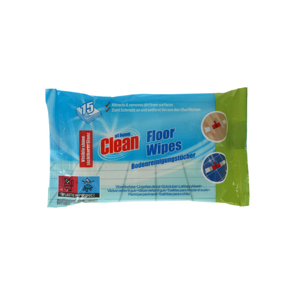 At Home Clean Floor Cleaning Wipes | Pack of 15 Cleaning Sheets