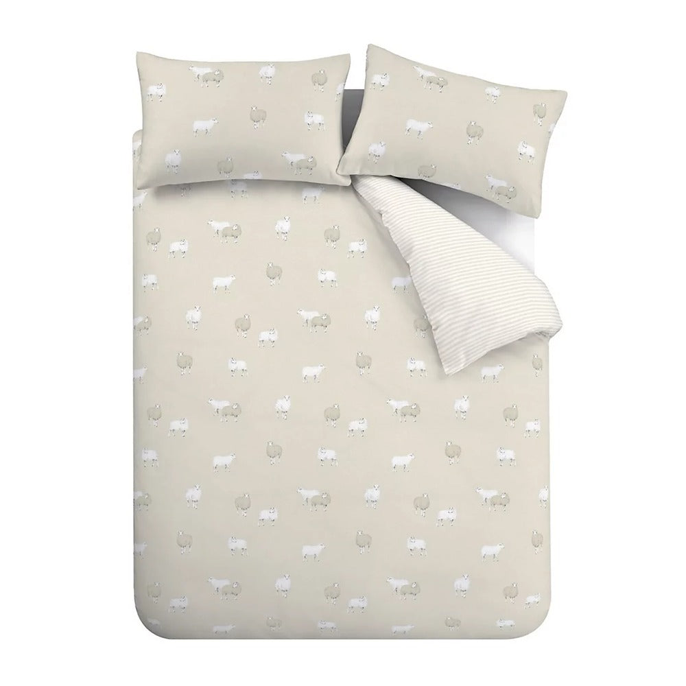 Brushed Sheep Natural Double Duvet Set | Soft Cotton Bedding
