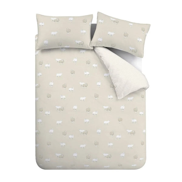 Brushed Sheep Natural Double Duvet Set | Soft Cotton Bedding