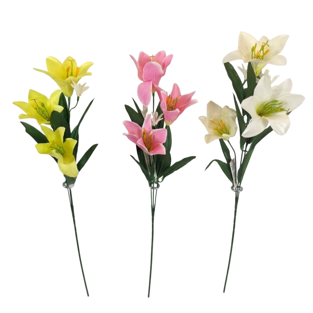 Artifical Lily Stem 3as Colours | 3 Assorted Colours