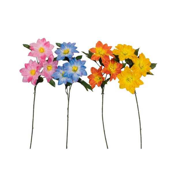 Zinnia Stem Artificial Flower | One Supplied — Assorted Designs