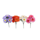 Zinnia Bush 4 Assorted Colours | Artificial Flower Bunch