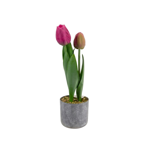 RealTouch Pink Tulips 41cm | Lifelike Faux Plant