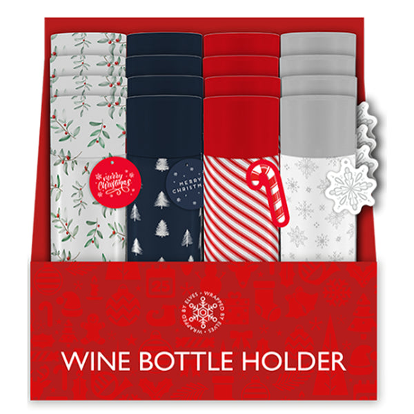 Christmas Bottle Holder Slip-On Wine Bottle Sleeves | Assorted Colours, Reusable