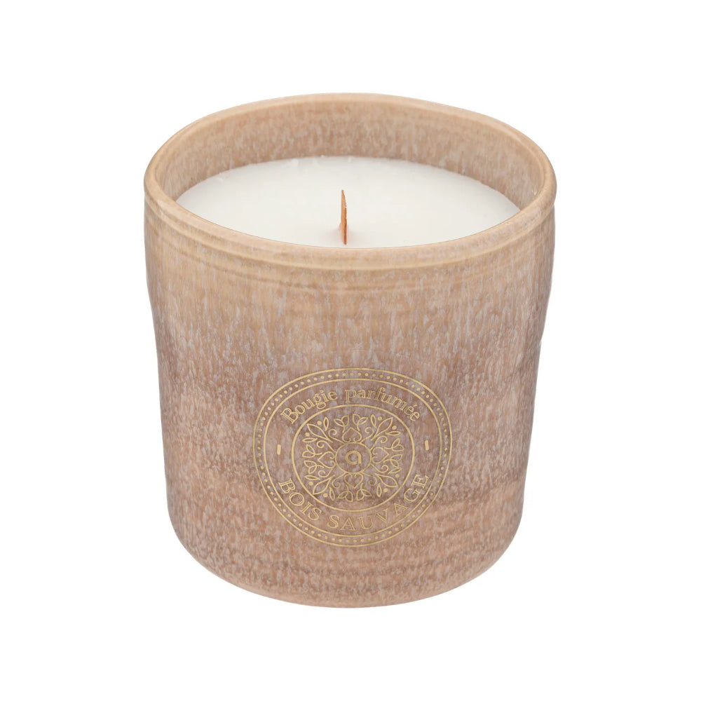 Atmosphera Bois Sauvage Scented Candle | 350g, Ceramic Pot, Wooden Wick