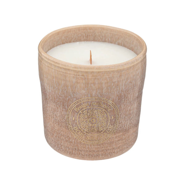 Atmosphera Bois Sauvage Scented Candle | 350g, Ceramic Pot, Wooden Wick