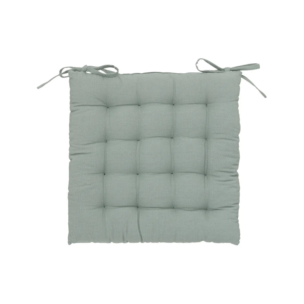 Atmosphera Celadon Tufted Seat Pad Cushion | 38 x 38cm, Tie-On