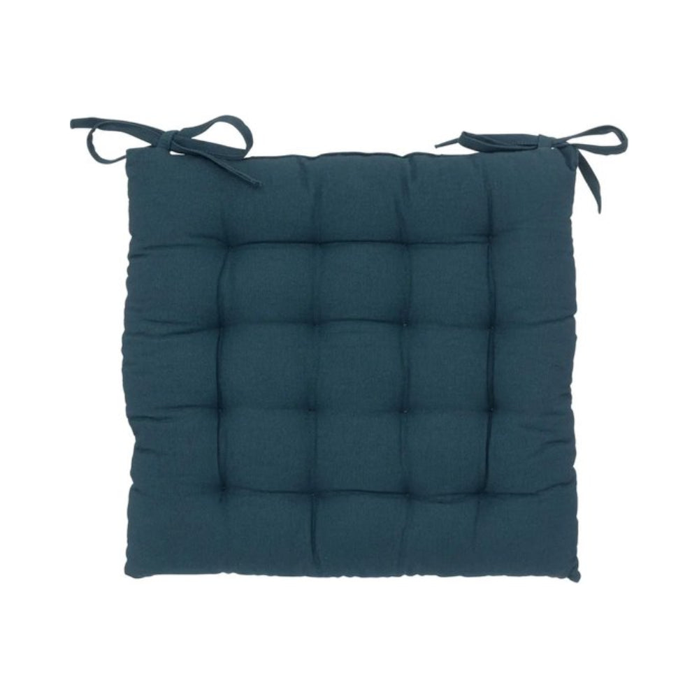 Atmosphera Tufted Seat Pad Chair Cushion | Dark Blue, 38 x 38cm