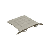 Atmosphera Tufted Seat Pad Cushion | 38 x 38cm, Khaki, Ties