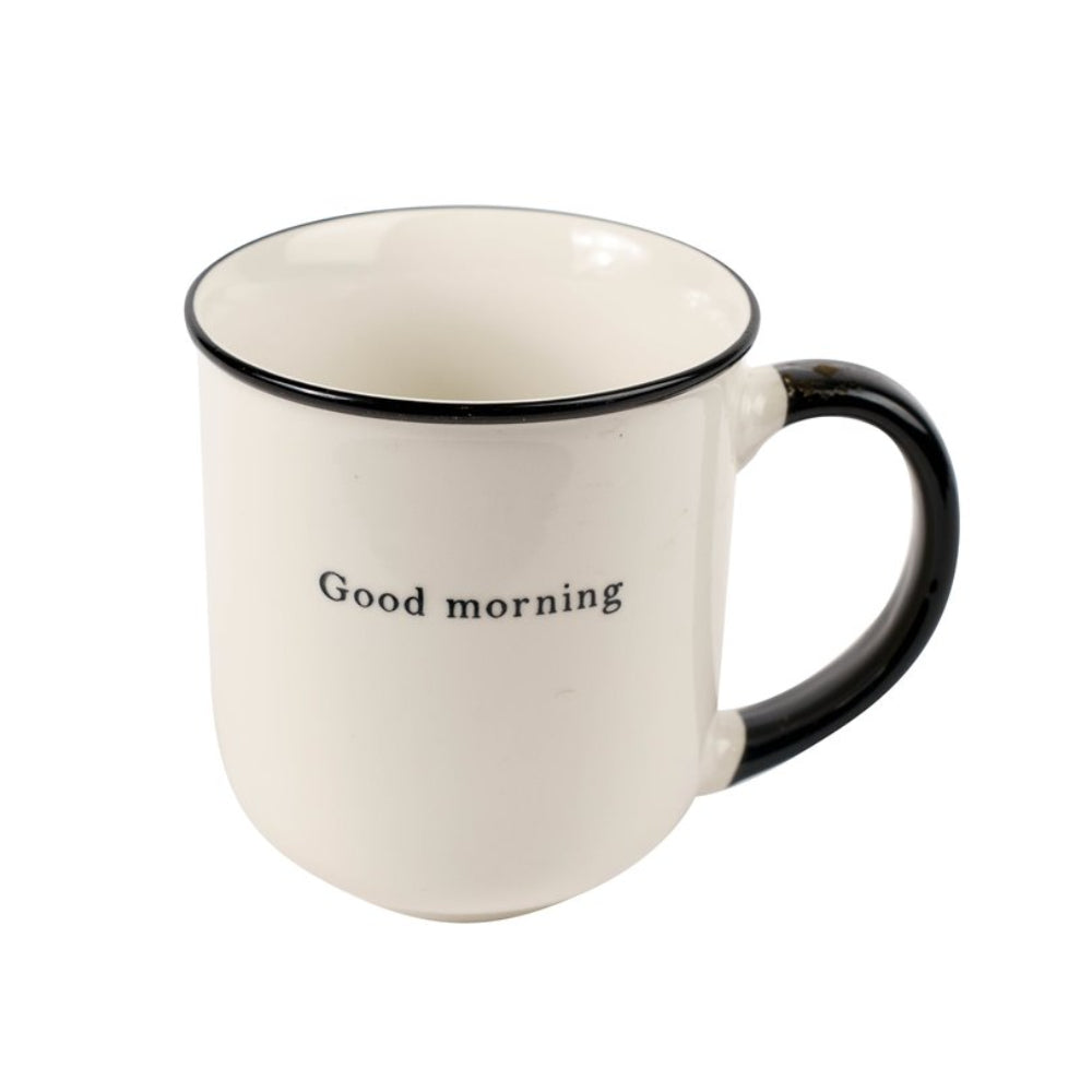 Secret de Gourmet Alix Good Morning Mug | 38cl, White with Black Rim