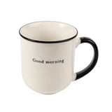 Secret de Gourmet Alix Good Morning Mug | 38cl, White with Black Rim