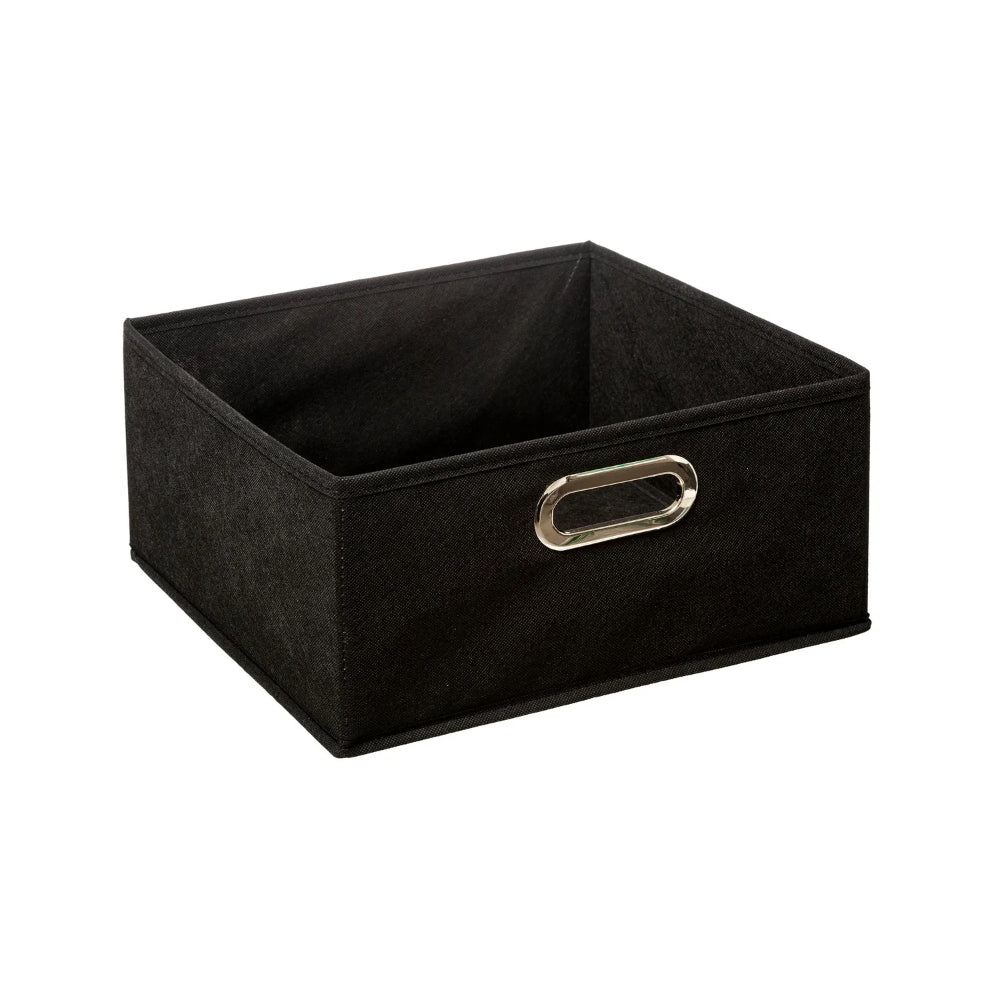 5FIVE Black Open-Top Storage Box with Metal Handle | 31 x 15cm