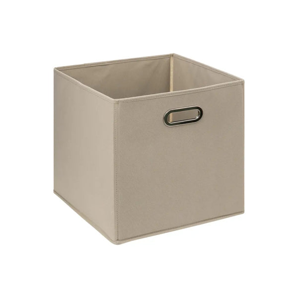 5FIVE Beige Linen Storage Cube Box | 31 x 31cm, Carry Handle