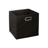 5FIVE Black Fabric Storage Cube | 31 x 31cm, Metal Grommet Handle