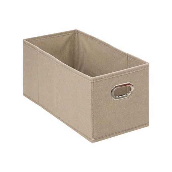5FIVE Beige Linen Storage Box | Rectangular, Open Top, 15 x 31cm