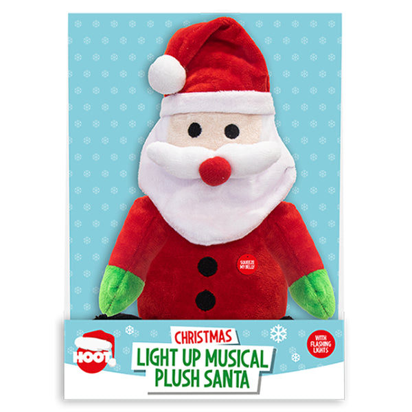 Christmas Light Up Musical Plush Santa Decoration | Flashing LEDs, Plays Music