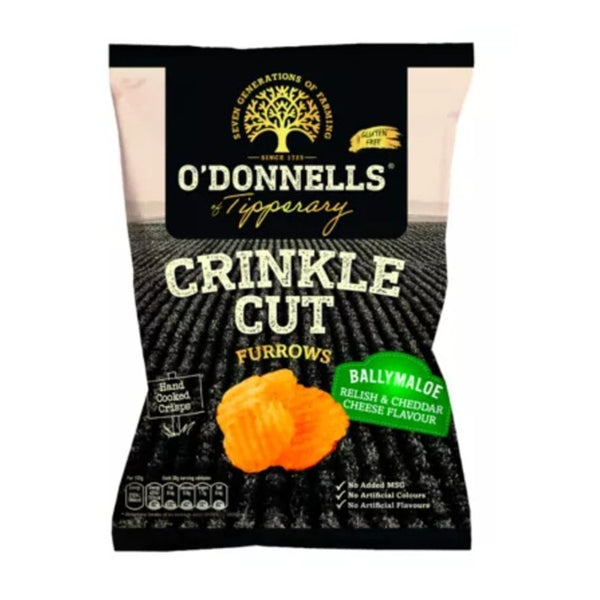 O'Donnells Ballymaloe Relish and Cheddar Crinkle Cut Crisps - 125g
