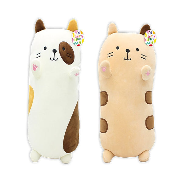 Assorted Soft Plush Cat Cuddle Pillow | 40cm, Long Body Designs