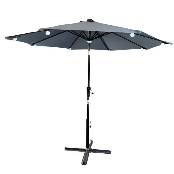 Octagon LED Parasol Dusty Blue | 3m