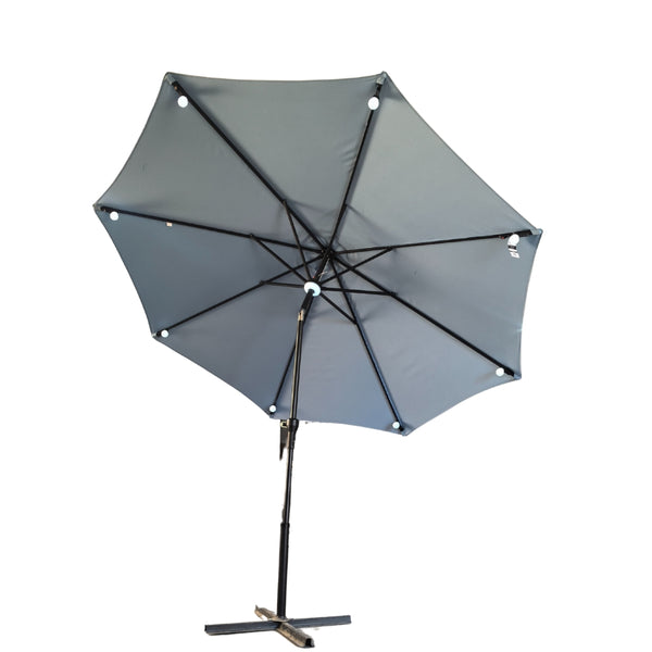 Octagon LED Parasol Dusty Blue | 3m