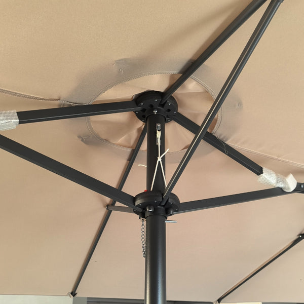 Double Parasol Tuscan Beige | 2.7 x 4.6m