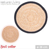 Urban Living Natural Jute Round Placemat | 38cm