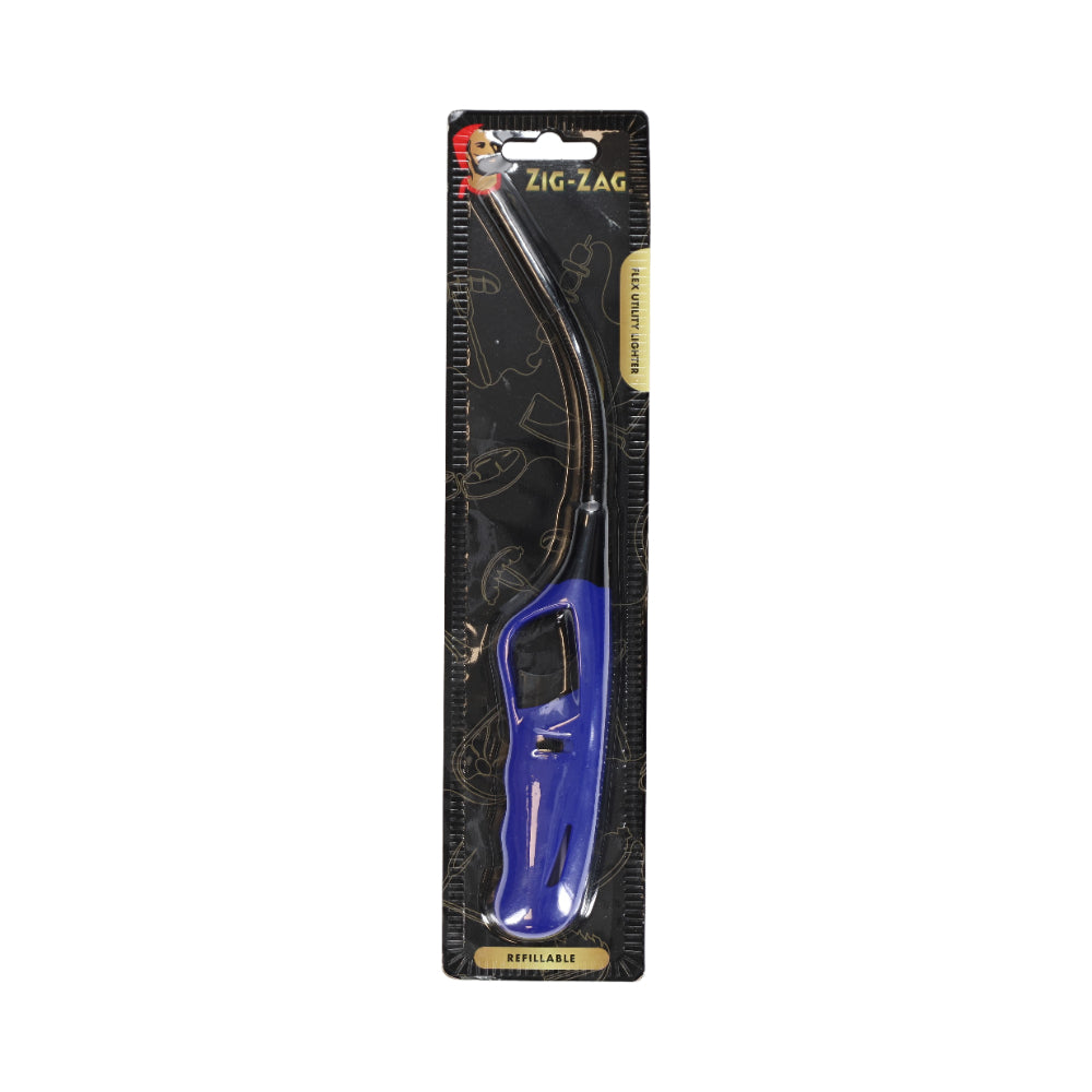 Zig-Zag Flex Utility Lighter | Flexible Neck, Refillable, Black and Blue