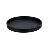Large Round Black Wooden Serving Tray | Black Finish, Large Size