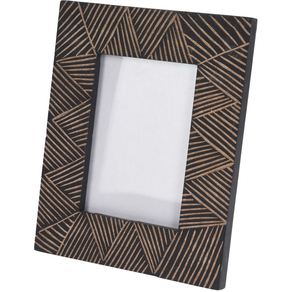 Photo Frame Mango Wood 21x26cm | Decorative Geometric Design