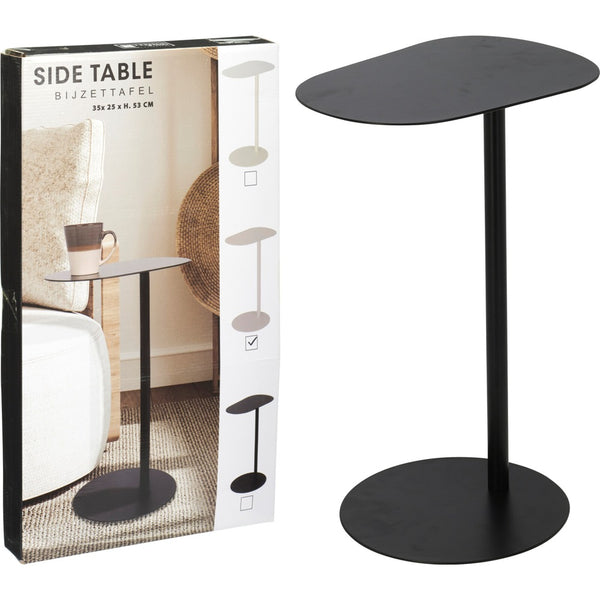 Metal Side Table Black | Compact 53cm Height for Living Room