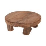 Home Decor Teak Mini Pedestal Tray Serving Riser | D20 x H7cm