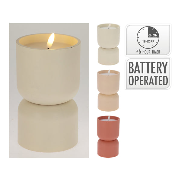 Battery-Operated LED Outdoor Candle | 13cm, 3 Assorted Colours