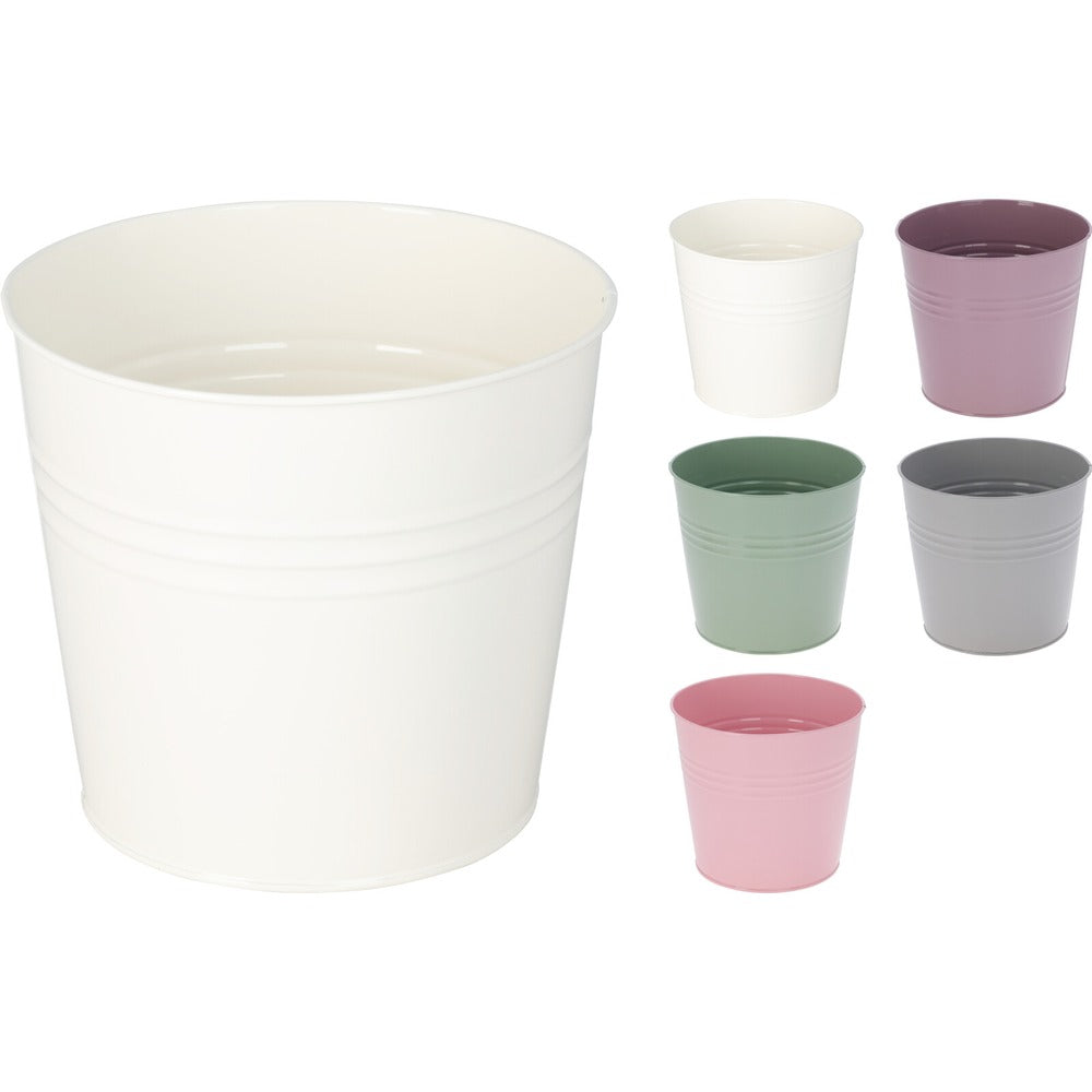 Zinc Flowerpot Assorted Colours 11cm | Indoor Plant Pot