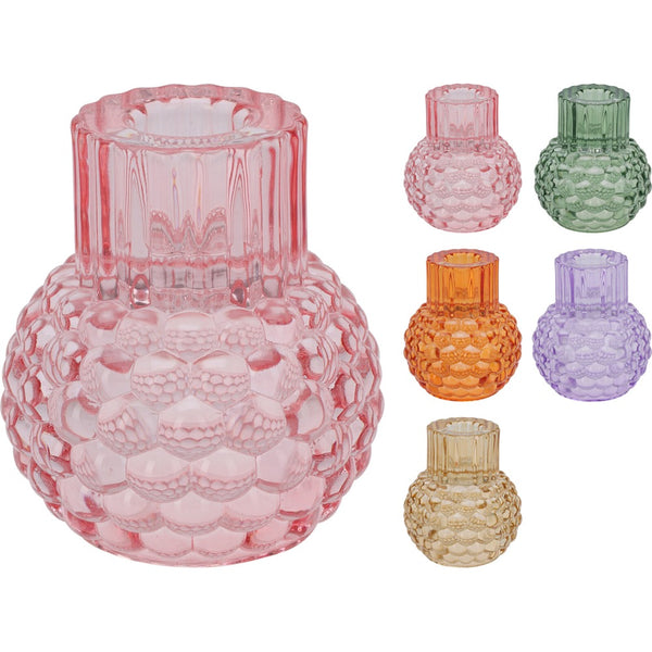 Bubble Glass Candle Holder | 7.5cm Decorative Accent