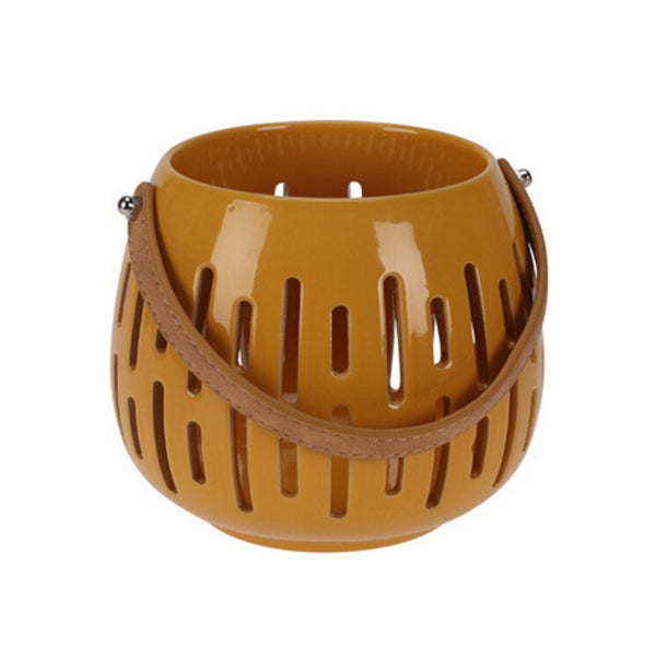 Ceramic Lantern with PU Handle | 12cm