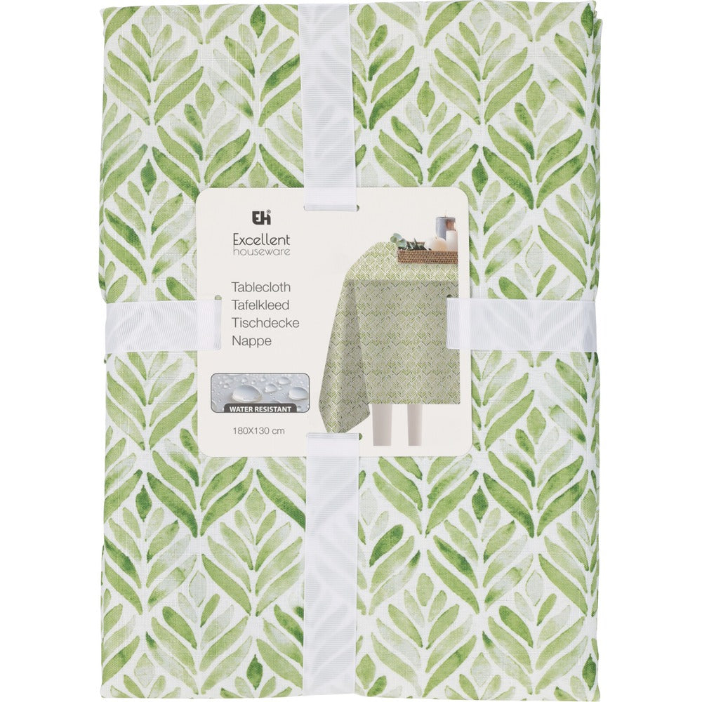 Table Cloth Leaves Print 180x130cm | Water Resistant Design