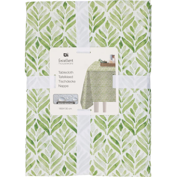 Table Cloth Leaves Print 180x130cm | Water Resistant Design