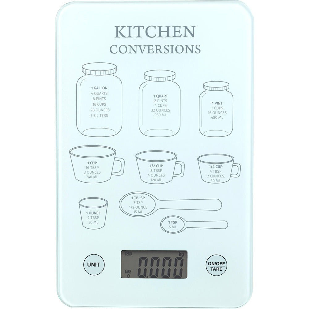 Digital Glass Kitchen Scale with LCD Display | 21.5 x 15cm, Assorted Colours