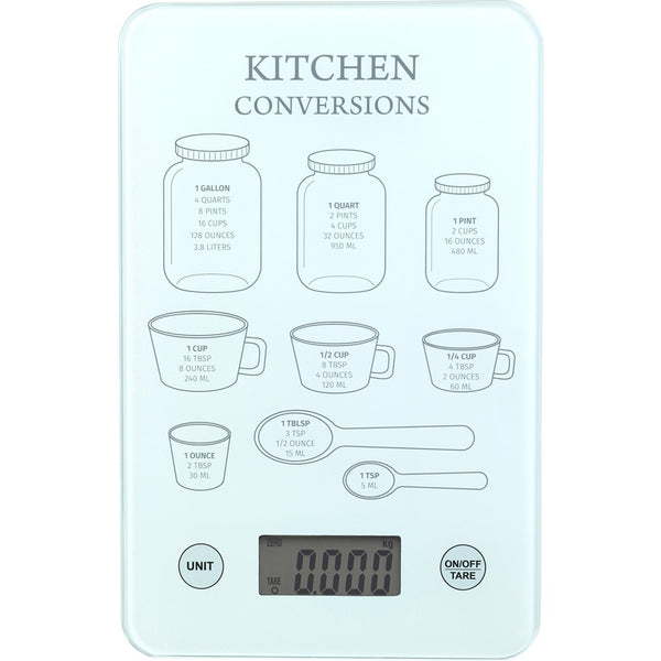 Digital Glass Kitchen Scale with LCD Display | 21.5 x 15cm, Assorted Colours