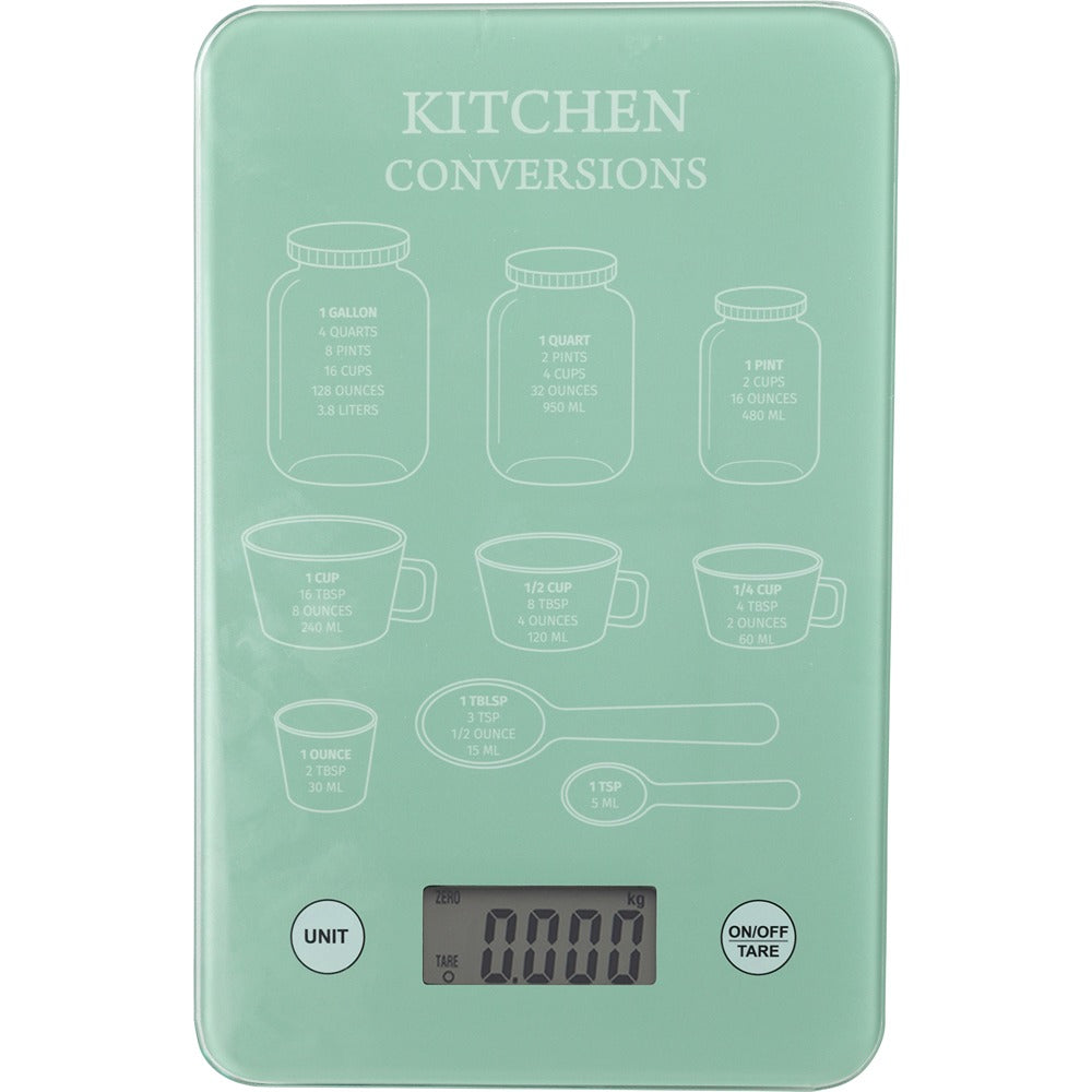 Digital Glass Kitchen Scale with LCD Display | 21.5 x 15cm, Assorted Colours
