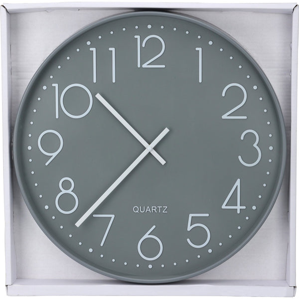 Grey and White Wall Clock 50cm | Quiet Quartz Movement