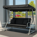 Danube 3 Seater Swing Chair with Side Tables | 200 x 120 x 164cm | Dark Grey
