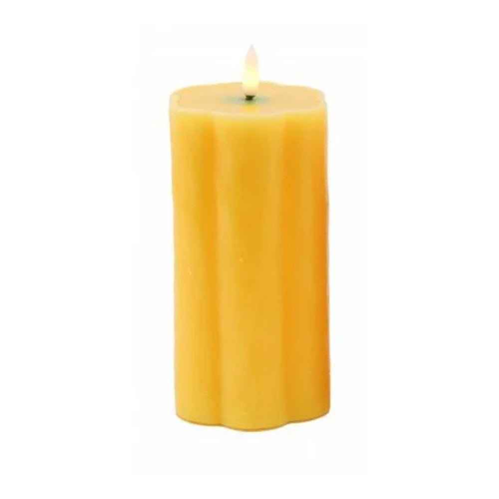 SIL Daisy Shape LED Pillar Candle | 8 x 15cm, Assorted Pastel Colours