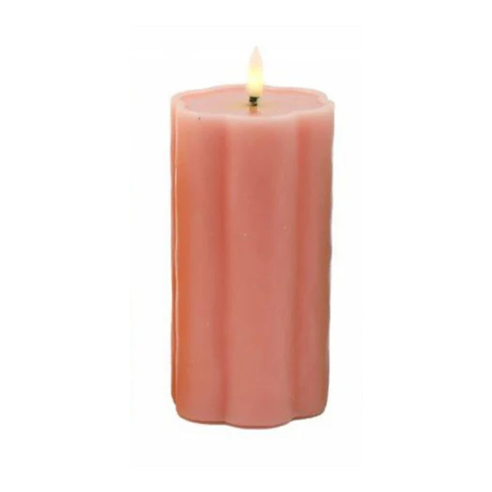 SIL Daisy Shape LED Pillar Candle | 8 x 15cm, Assorted Pastel Colours