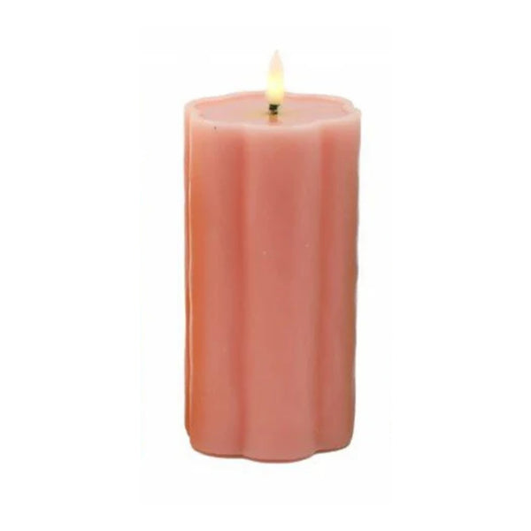 SIL Daisy Shape LED Pillar Candle | 8 x 15cm, Assorted Pastel Colours
