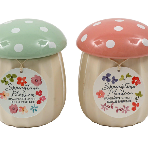 SIL Mushroom Candlepot | Green & Pink Ceramic | 8x11cm