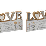 SIL Love Wood Decor | 20x12cm 3D Floral Design