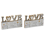SIL Love Wood Decor - 20x12cm 3D Floral Design