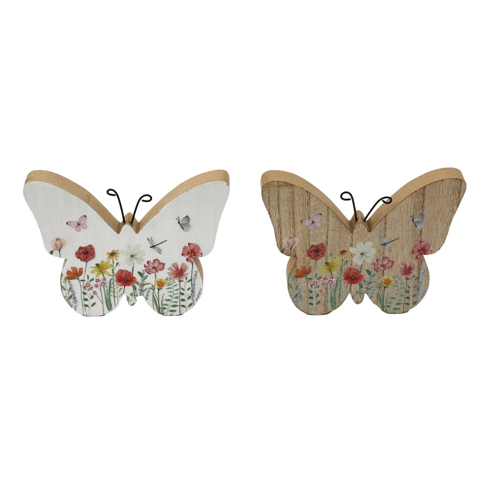 Sil Printed Butterfly Wall Deco - 17x13cm Wood And Metal