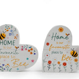 SIL Heart Bee Deco Plaque | Medium Wood/MDF